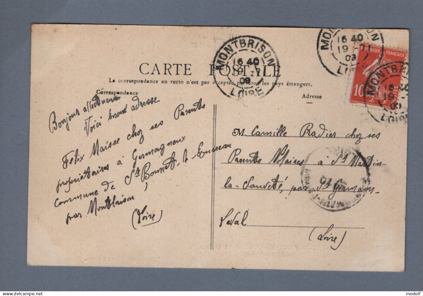 CPA - 42 - Saint-Bonnet-le-Courreau - Rue Principale - Animée - Circulée En 1909 - Otros & Sin Clasificación