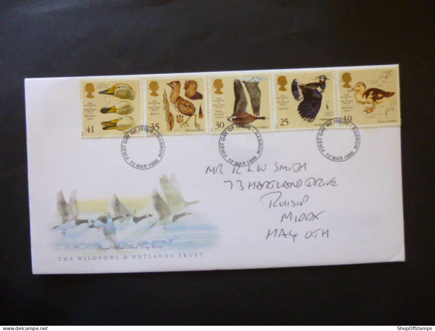 GREAT BRITAIN SG 1915-19 WILDFOWL AND WETLANDS TRUST 50 YR FDC HARROW - Unclassified