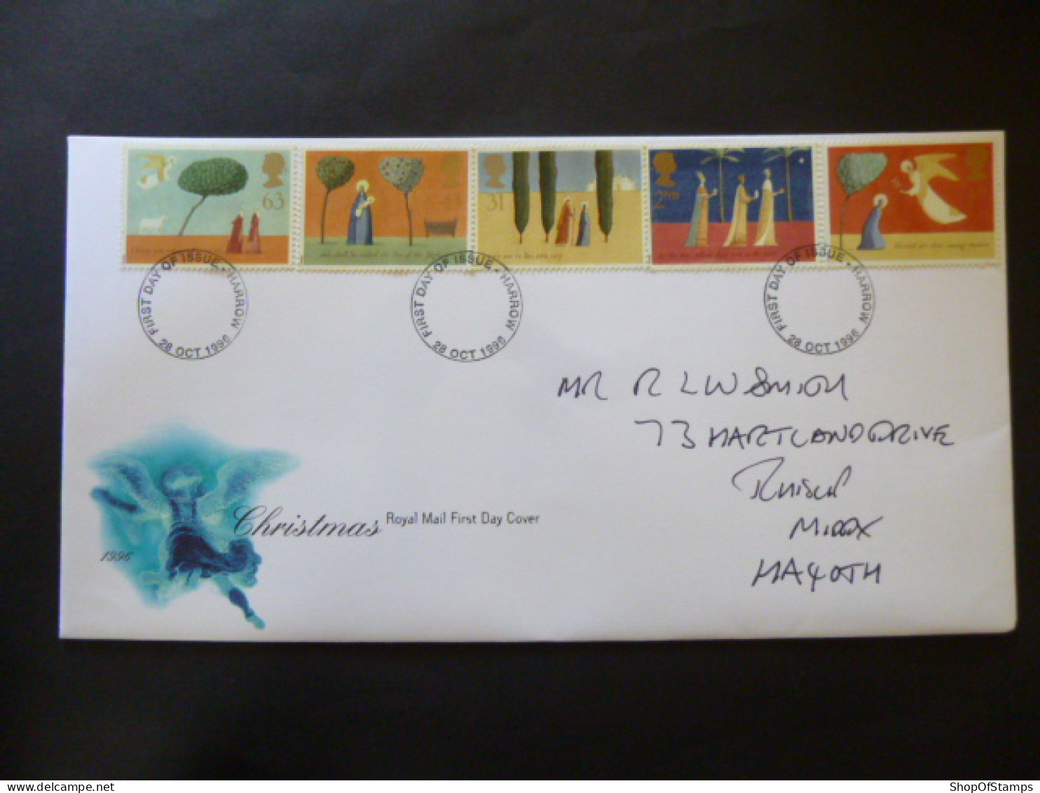 GREAT BRITAIN SG 1950-54 CHRISTMAS FDC HARROW - Unclassified