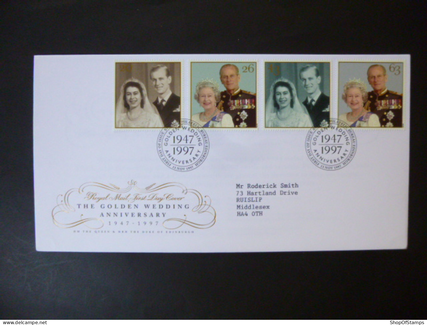 GREAT BRITAIN SG 2011-14 ROYAL GOLDEN WEDDING FDC EDINBURGH - Non Classés