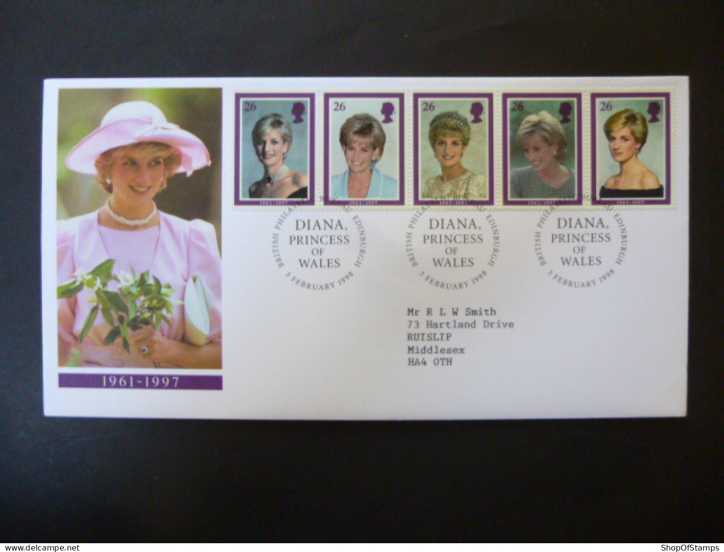 GREAT BRITAIN SG 2021-25 DIANA PRINCESS OF WALES COMMEMORATION FDC EDINBURGH - Unclassified