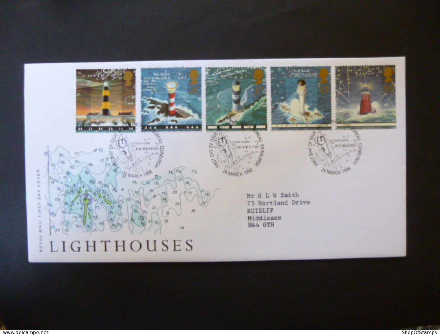 GREAT BRITAIN SG 2034-38 LIGHTHOUSES FDC EDINBURGH - Unclassified