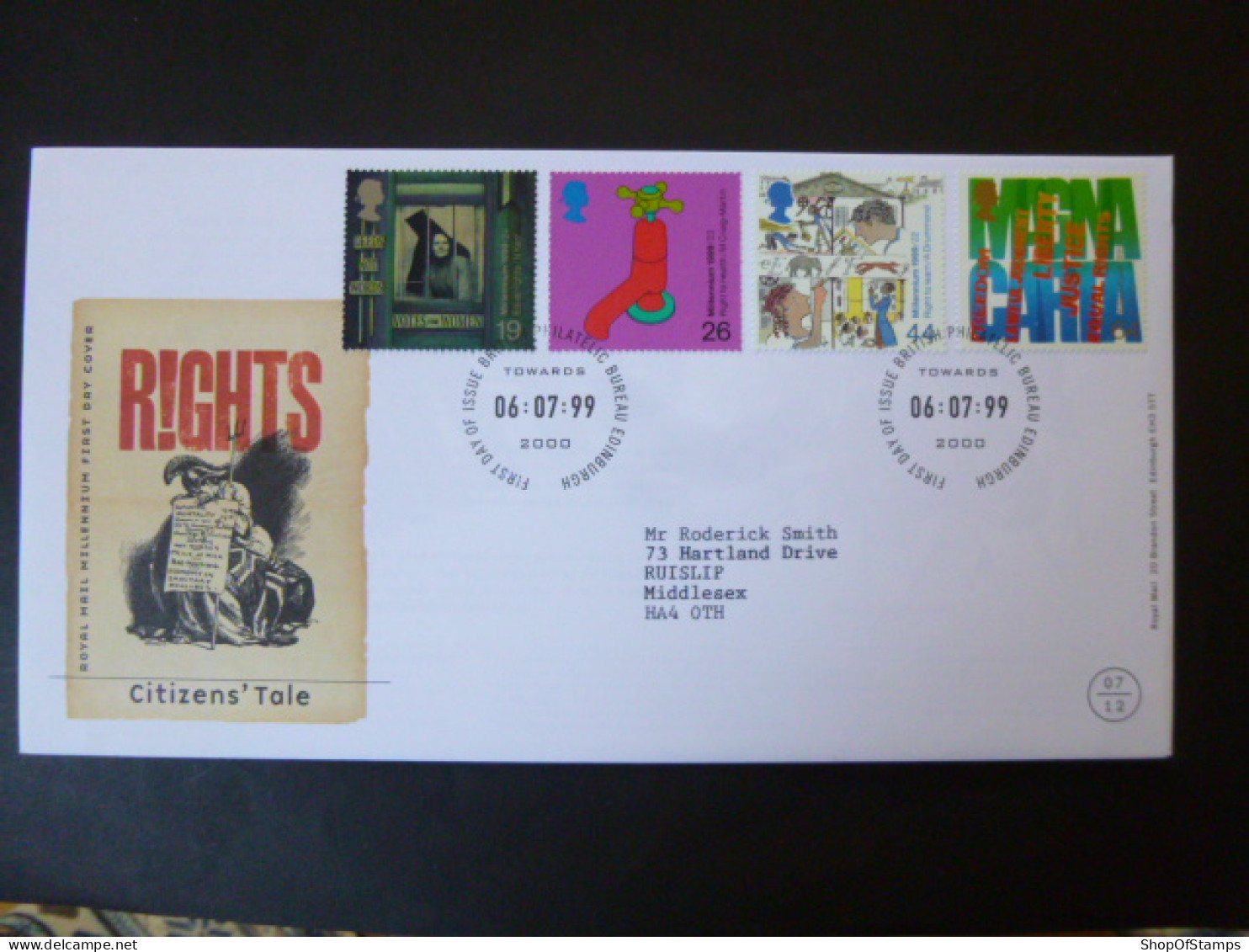 GREAT BRITAIN SG 2098-2101 MILLENIUM SERIES THE CITIZENS TALE FDC EDINBURGH - Non Classés