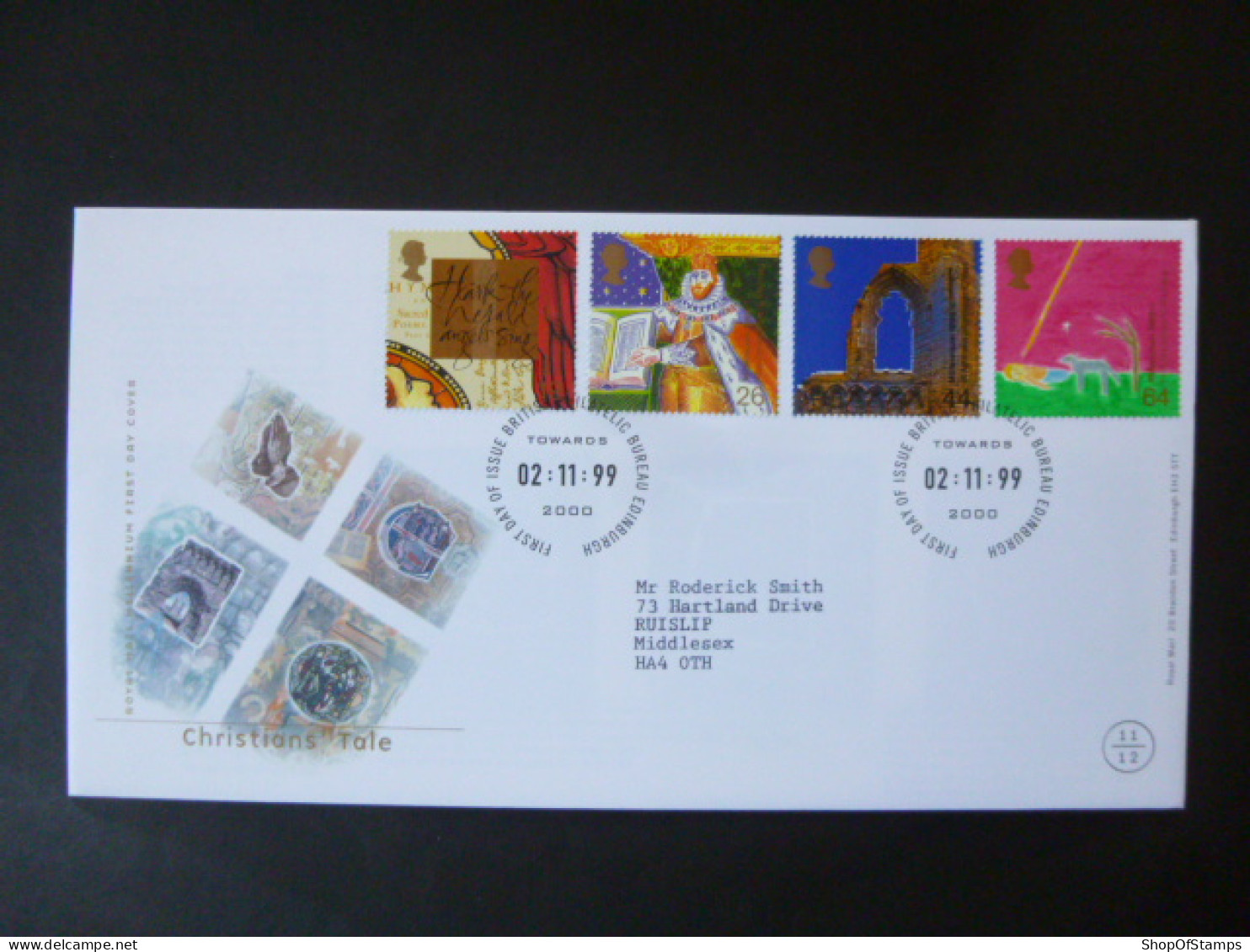 GREAT BRITAIN SG 2115-18 MILLENIUM SERIES THE CHRISTIANS TALE FDC EDINBURGH - Zonder Classificatie