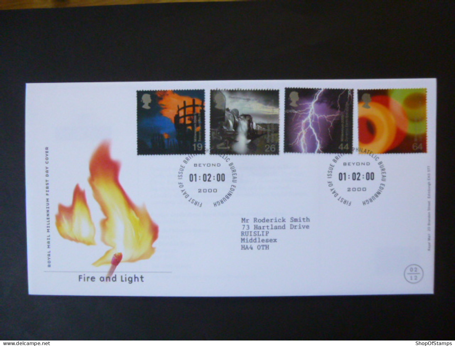 GREAT BRITAIN SG 2129-32 MILLENIUM PROJECTS FIRE AND LIGHT FDC EDINBURGH - Sin Clasificación