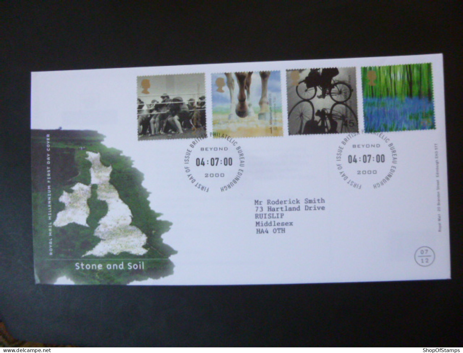 GREAT BRITAIN SG 2152-55  MILLENIUM PROJECTS, STONE AND SOIL FDC EDINBURGH - Ohne Zuordnung