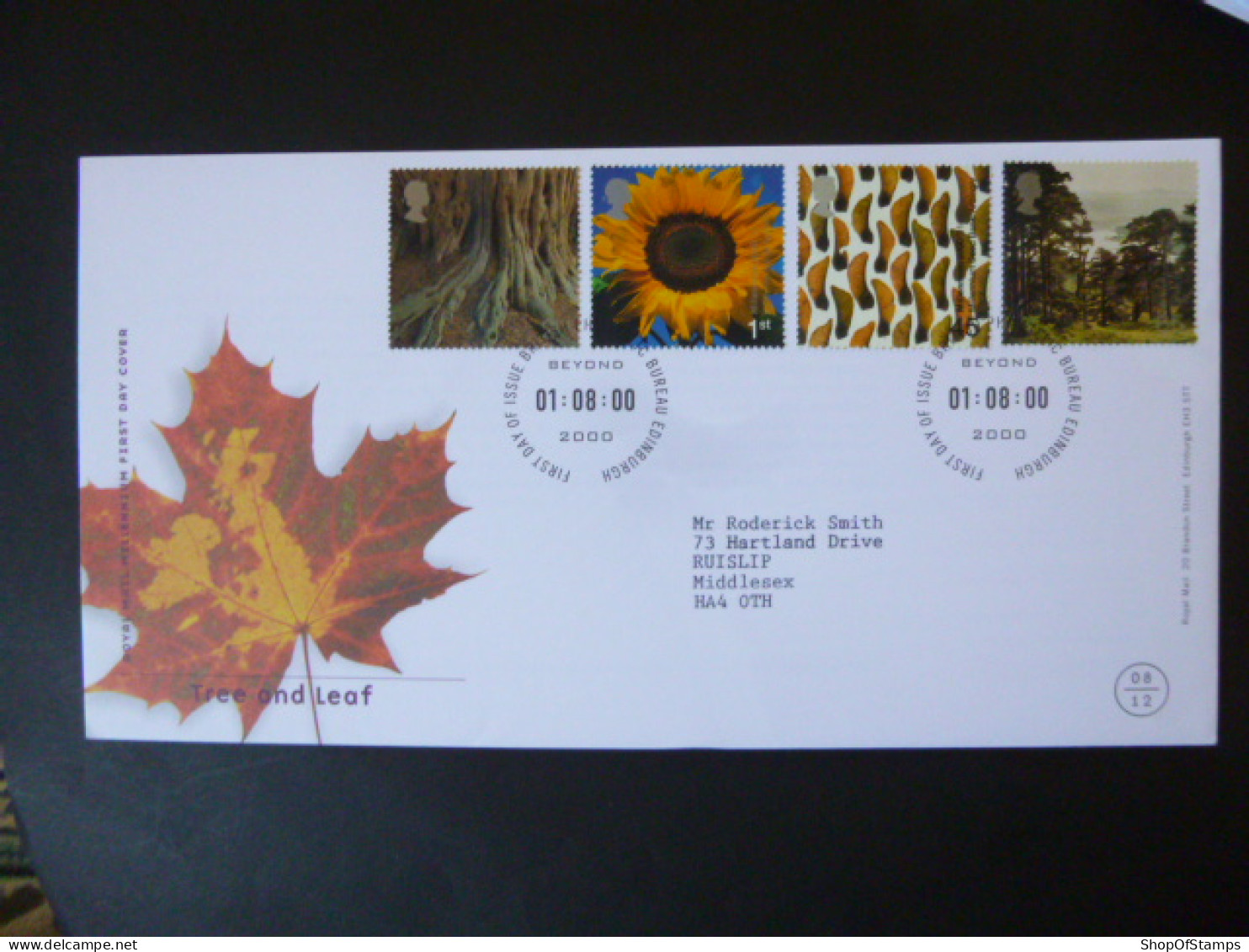 GREAT BRITAIN SG 2156-59 MILLENIUM PROJECTS, TREE AND LEAF FDC EDINBURGH - Unclassified