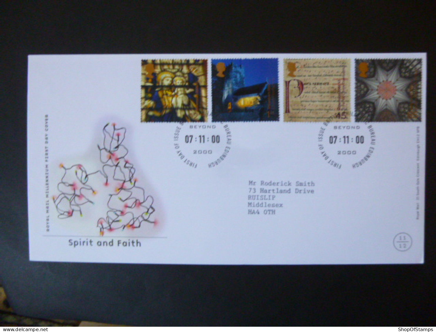 GREAT BRITAIN SG 2170-73 MILLENIUM PROJECTS, SPIRIT AND FAITH FDC EDINBURGH - Unclassified