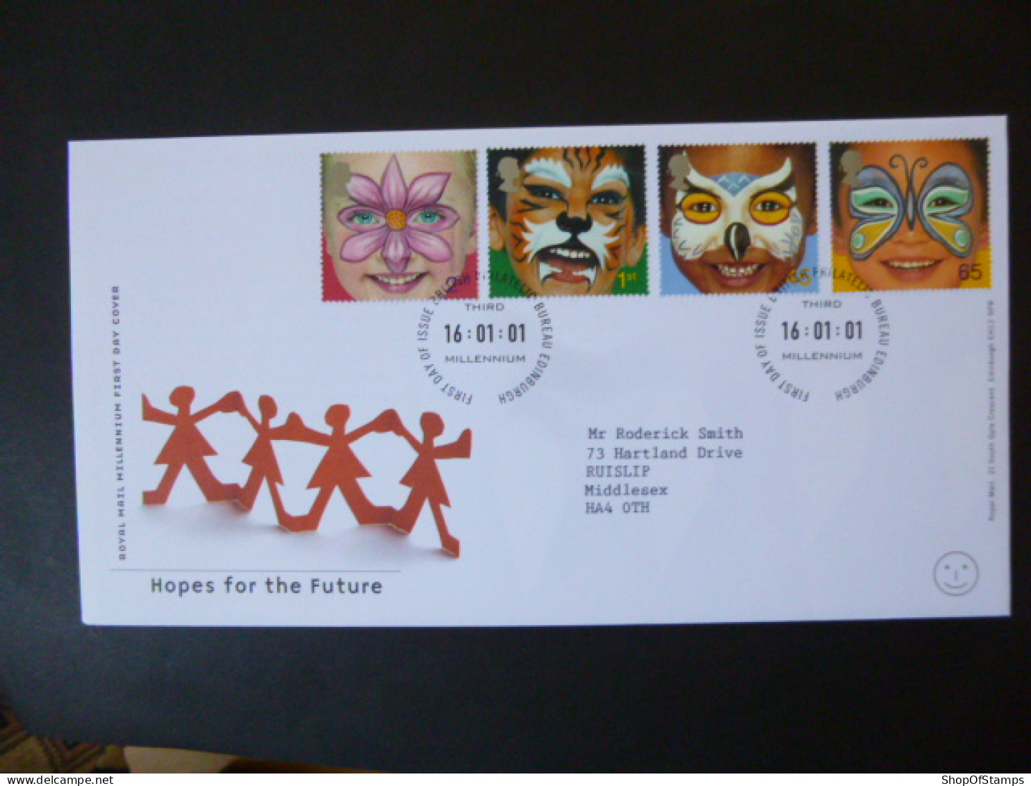 GREAT BRITAIN SG 2178-81 NEW MILLENIUM RIGHTS OF THE CHILD PAINT FACINGS FDC EDINBURGH - Unclassified