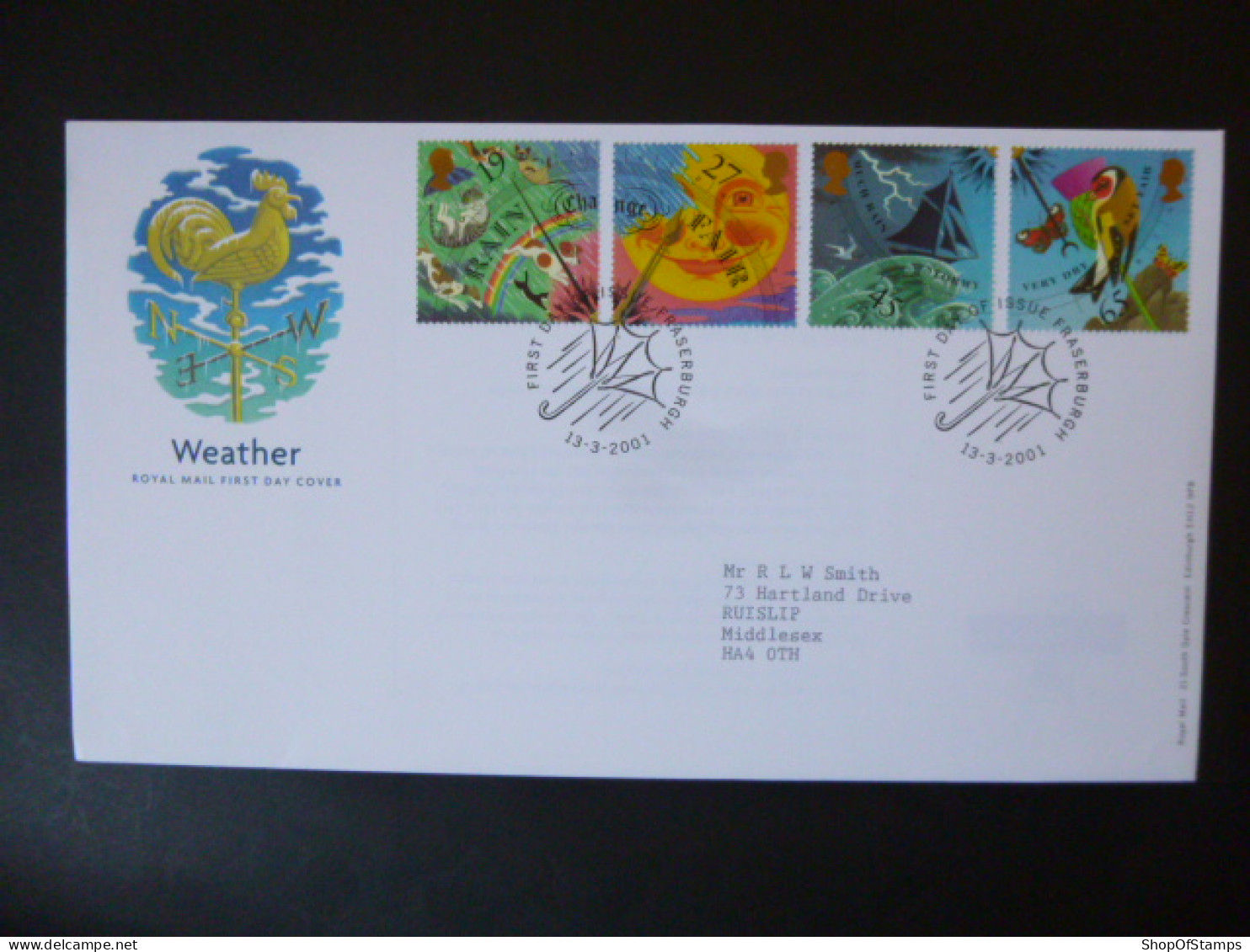 GREAT BRITAIN SG 2197-2200 THE WEATHER FDC FRASERBURGH - Non Classés