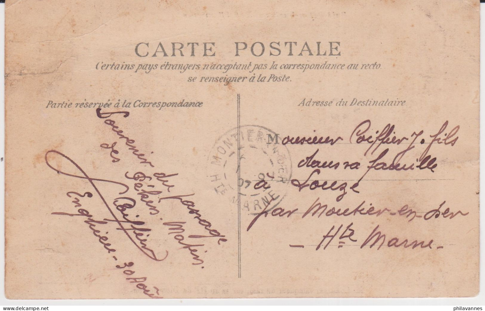 RAID PEKIN -PARIS , 1907,  Cormier Sur Dion-Bouton( SN24/86/18.1) - 1877-1920: Semi Modern Period