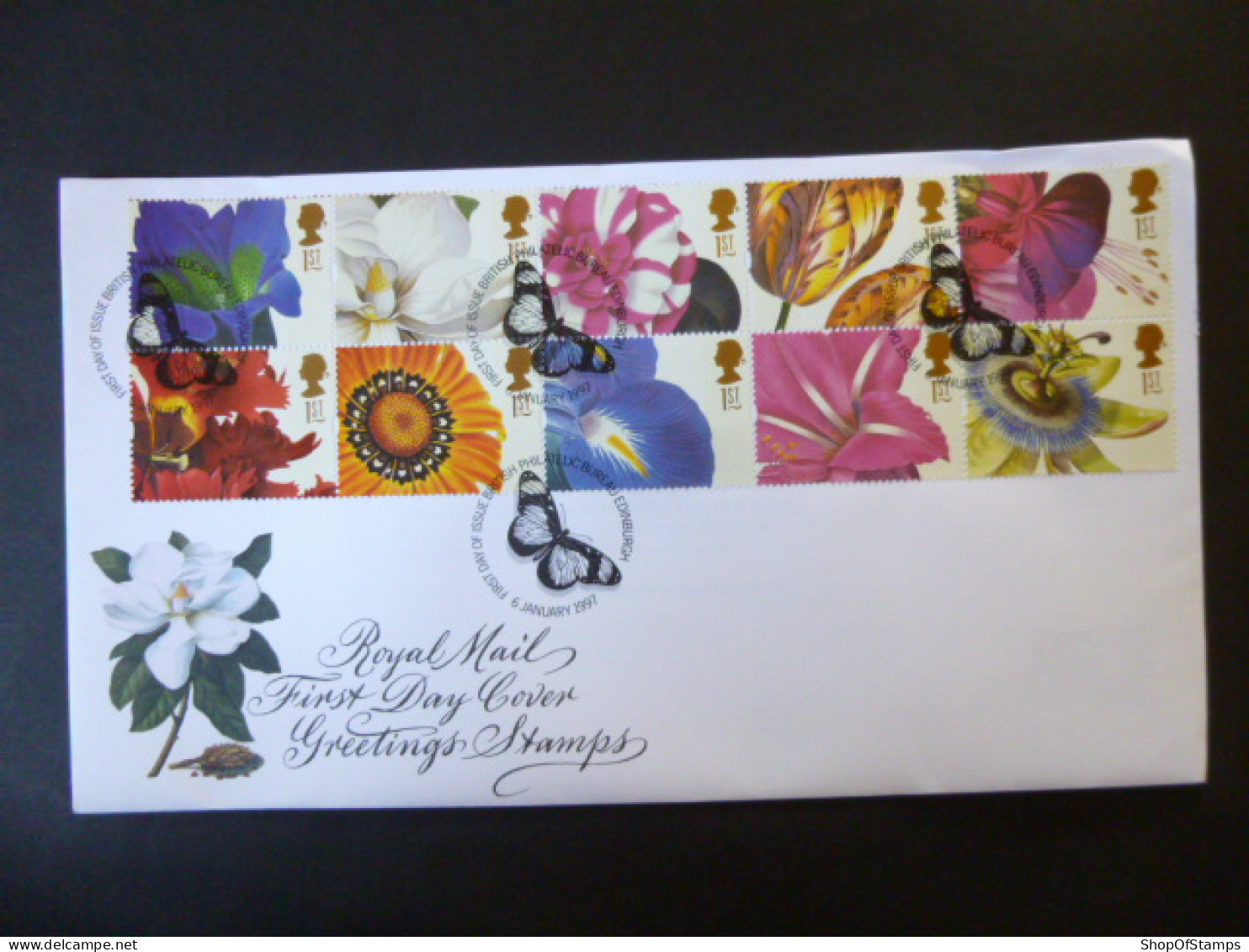 GREAT BRITAIN SG 1955-64 GREETING STAMPS FLOWER PAINTINGS FDC EDINBURGH - Unclassified