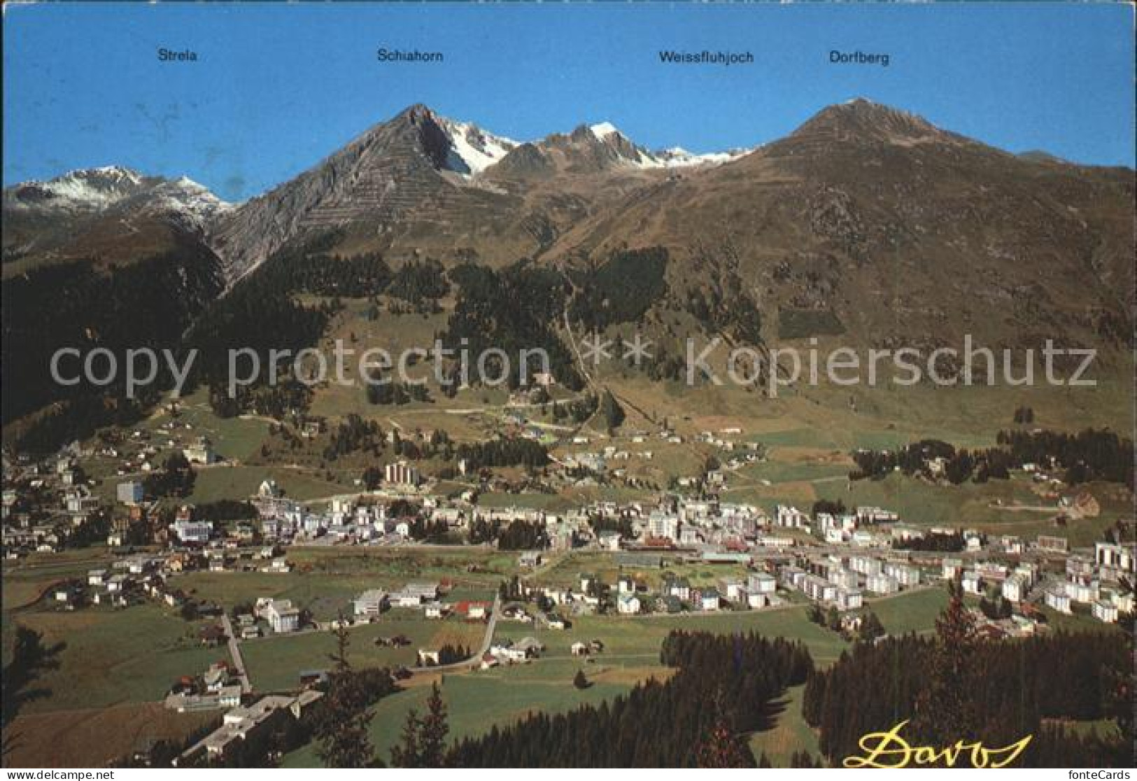 11896822 Davos Dorf GR Mit Parsennbahn Strela Schiahorn Weissfluhjoch Dorfberg D - Other & Unclassified