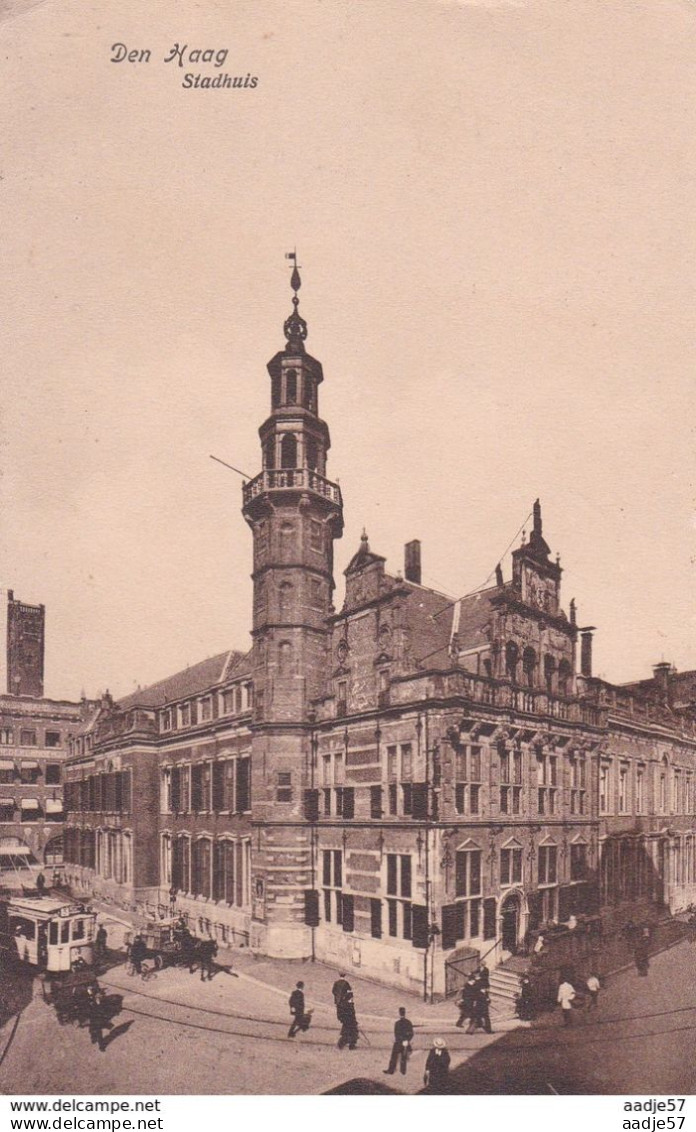 Netherlands Pays Bas Den Haag Stadhuis Tramway 1916 - Tranvía