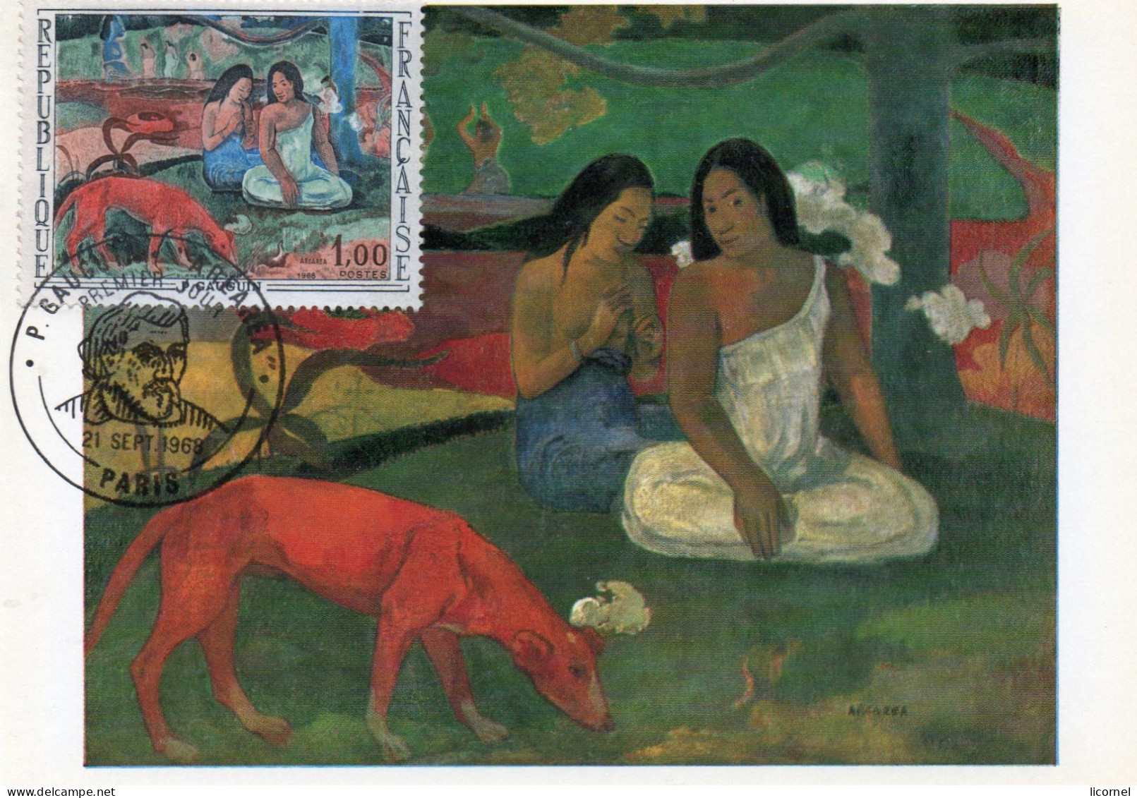 Cartes Maxi  1968 Premier Jour : GAUGUIN, AREAREA - 1960-1969