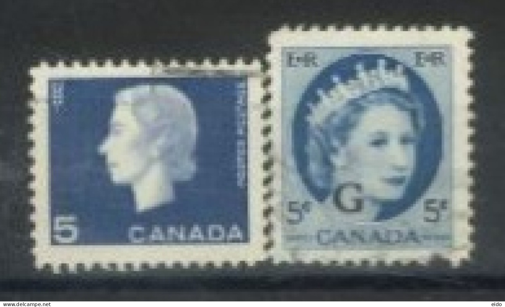 CANADA - 1954/62, QUEEN ELIZABETH II STAMPS SET OF 2, USED. - Oblitérés