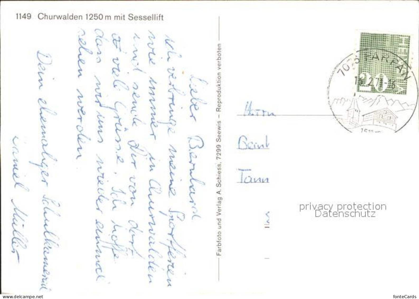 11896791 Churwalden Ortsansicht Mit Sessellift Churwalden - Other & Unclassified