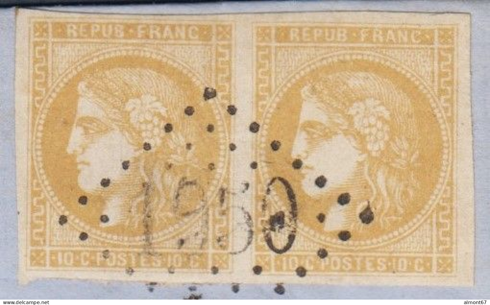 TB Paire Du 10c Bordeaux N° 43B Sur Lettre De Lannemezan - 1870 Emission De Bordeaux