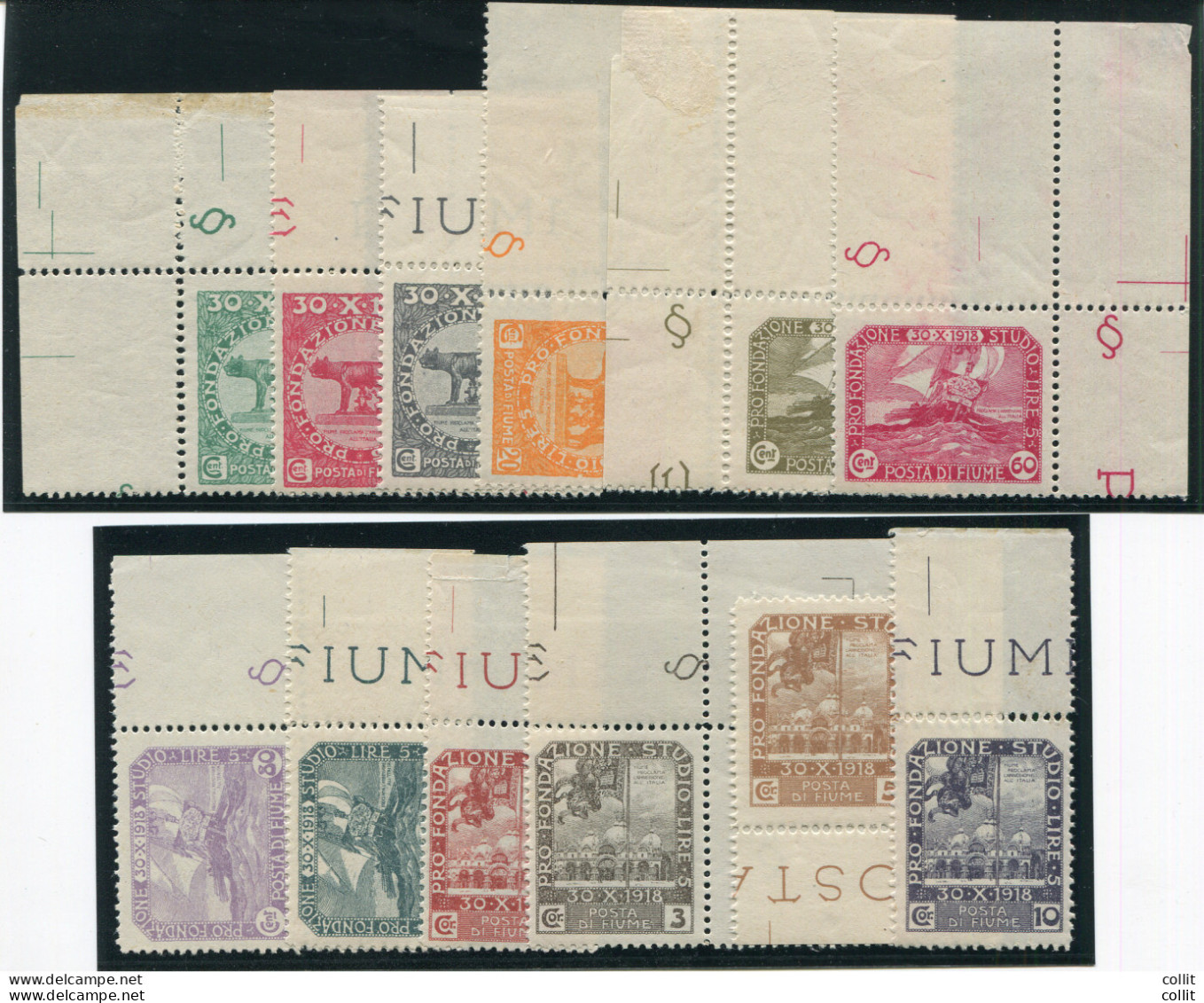 Fiume - Plebiscito Del 30.X.18 N. 62/73 Splendida Serie Completa - Emisiones Locales/autónomas