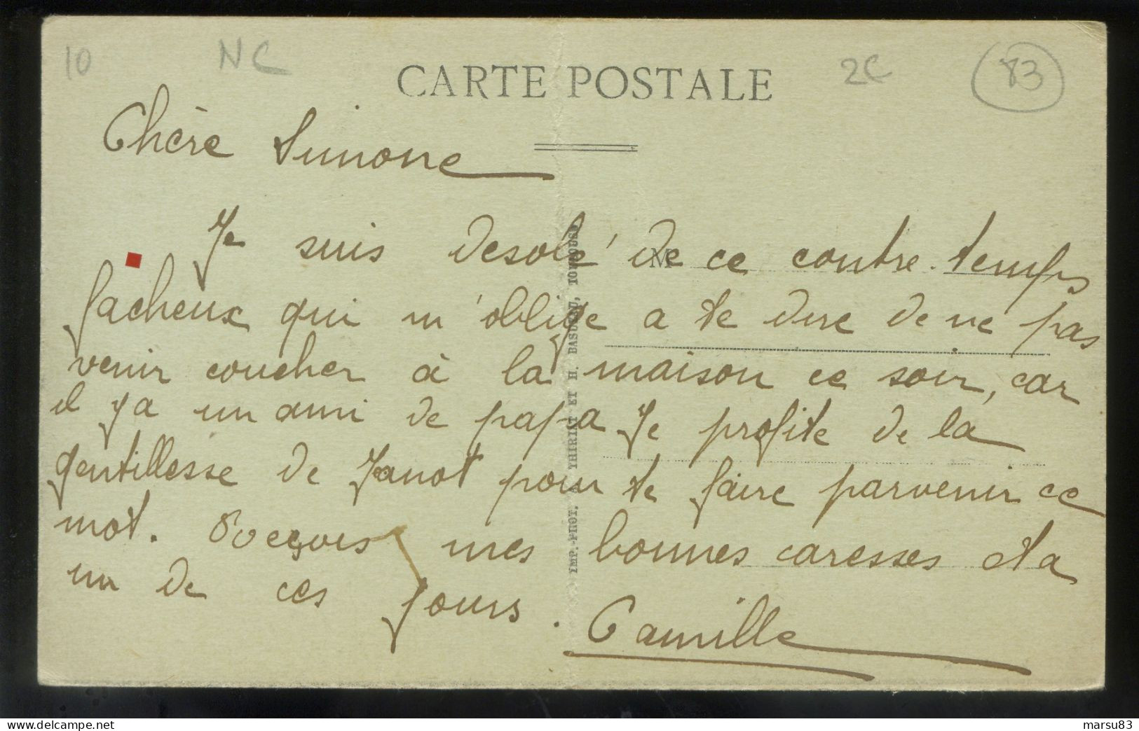 SANARY ** Belle Cpa De 1918 **Ed Touvier ( Pli Centre Vertical, Prix En Tient Compte) - Sanary-sur-Mer