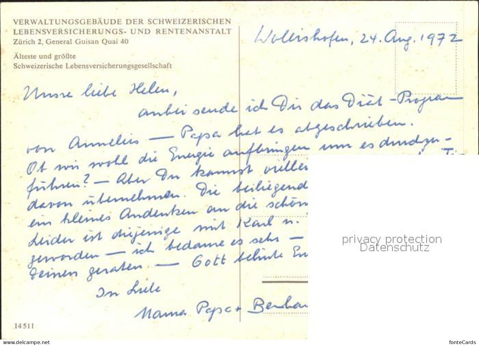 11896761 Zuerich Verwaltungsgebaeude Der Schweizer LV Und Rentenanstalt Fliegera - Other & Unclassified
