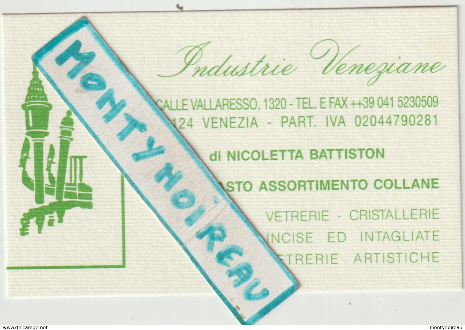 VP : Carte De Visite : VENEZIA, Venise : Industrie , Di Nicoletta Battiston  , Vasto  Assortimento  Collane - Visitenkarten