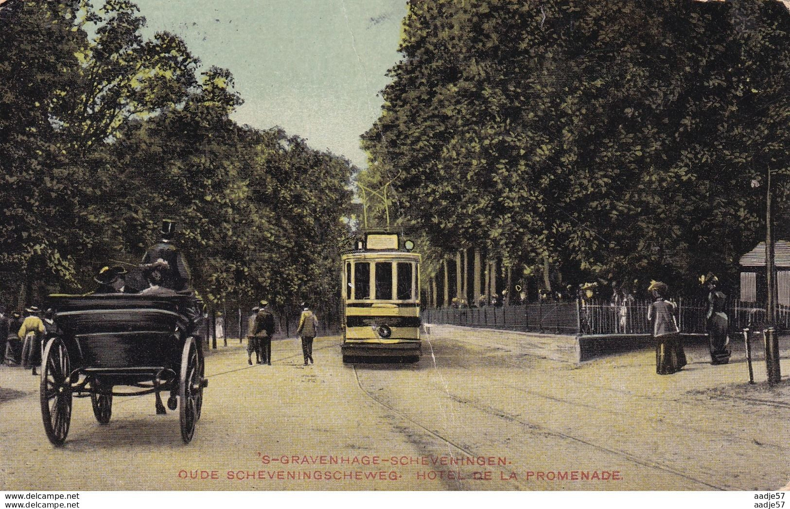 Netherlands Pays Bas Den Haag Oude Scheveningseweg 1911 Tramway Knik In Kaart - Tram