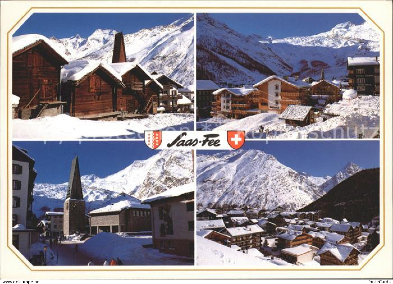 11896713 Saas-Fee Dorfpartien Kirche Saas-Fee - Autres & Non Classés