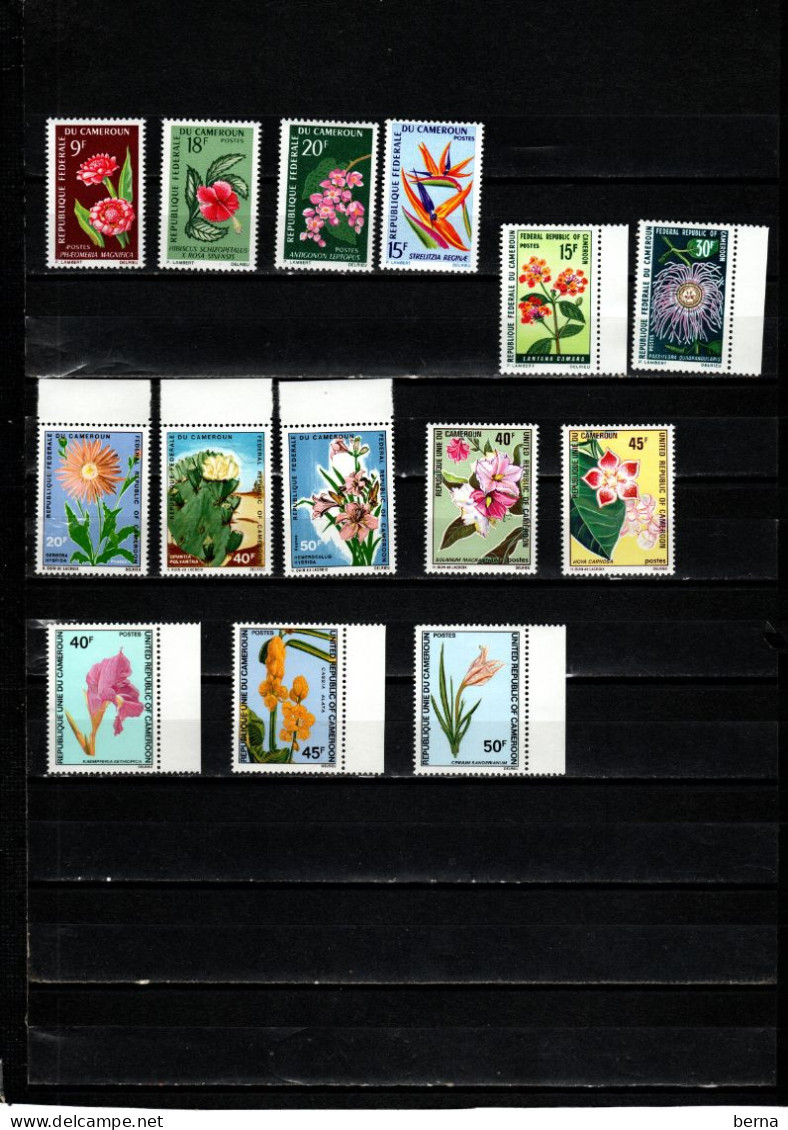 FLOWERS MNH CAMEROUN 422/424+481/482+496/498+526/527+530/32 - Other & Unclassified