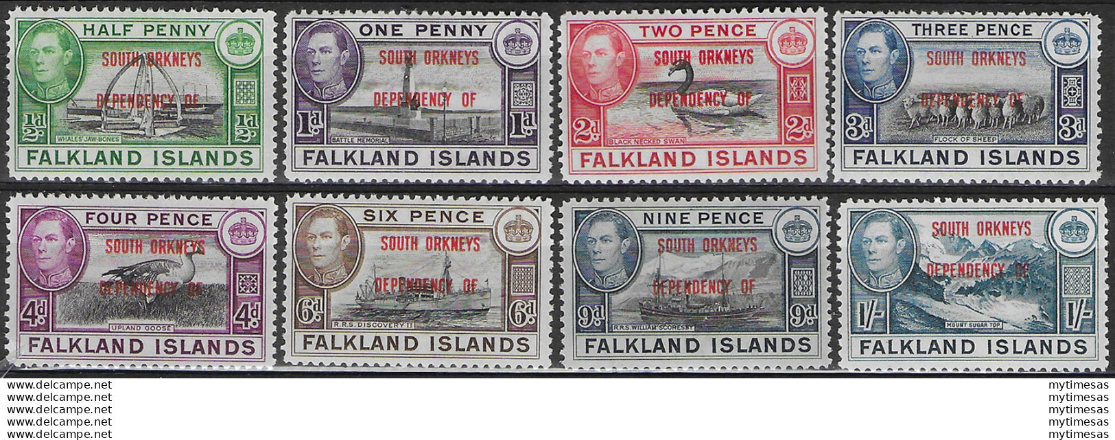 1944 Falkland Islands Dependencies South Orkneys 8v. MNH SG. N. C1/8 - Sonstige & Ohne Zuordnung