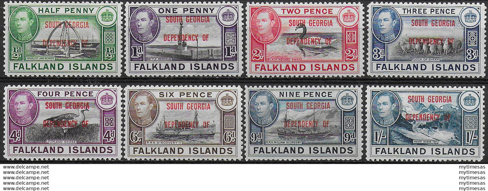 1944 Falkland Islands Dependencies Of South Georgia 8v. MNH SG. N. B1/8 - Other & Unclassified