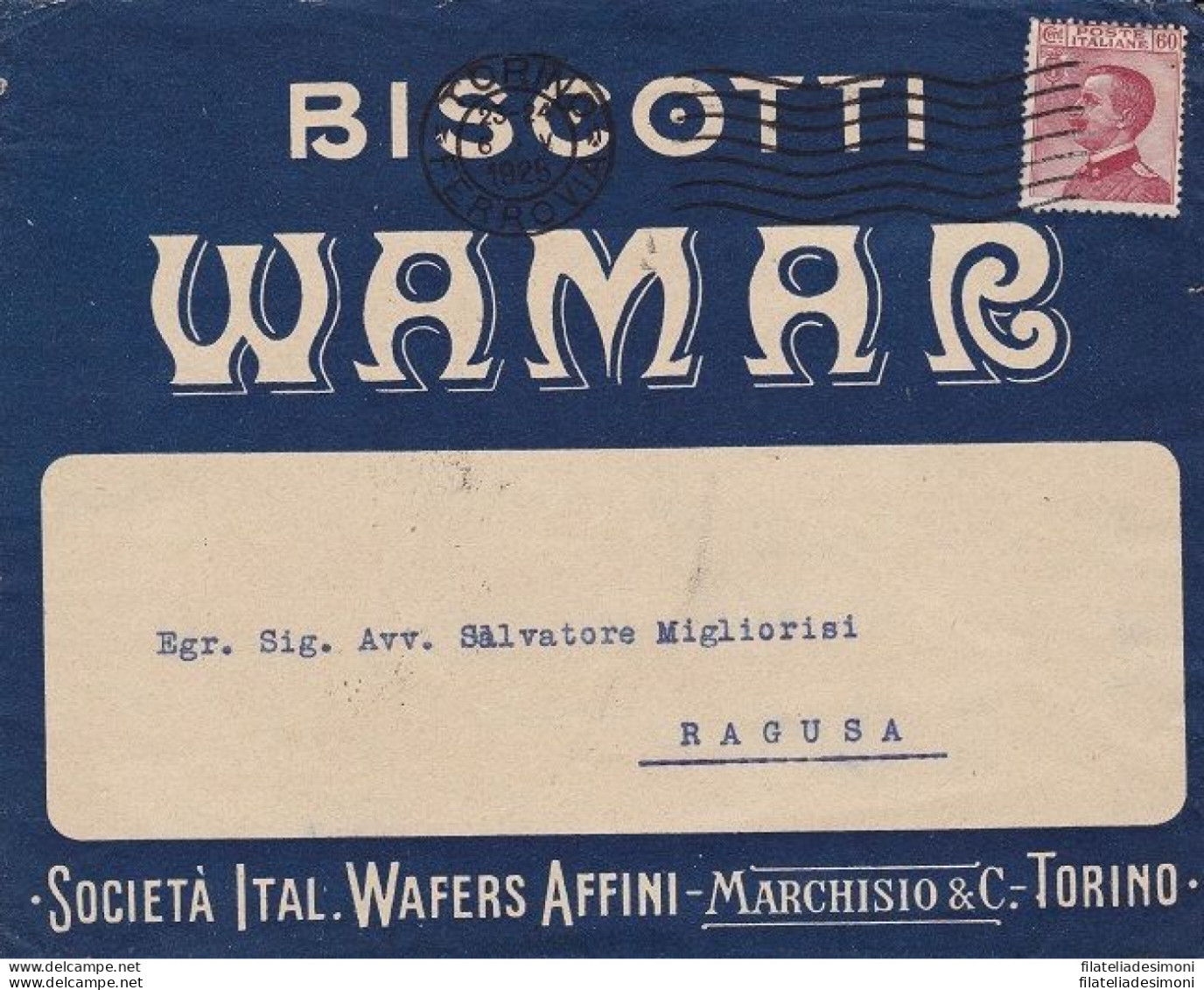 1925 Italia - Regno , Lettera Pubblicitaria Viaggiata Biscottificio WAMAR - Europa