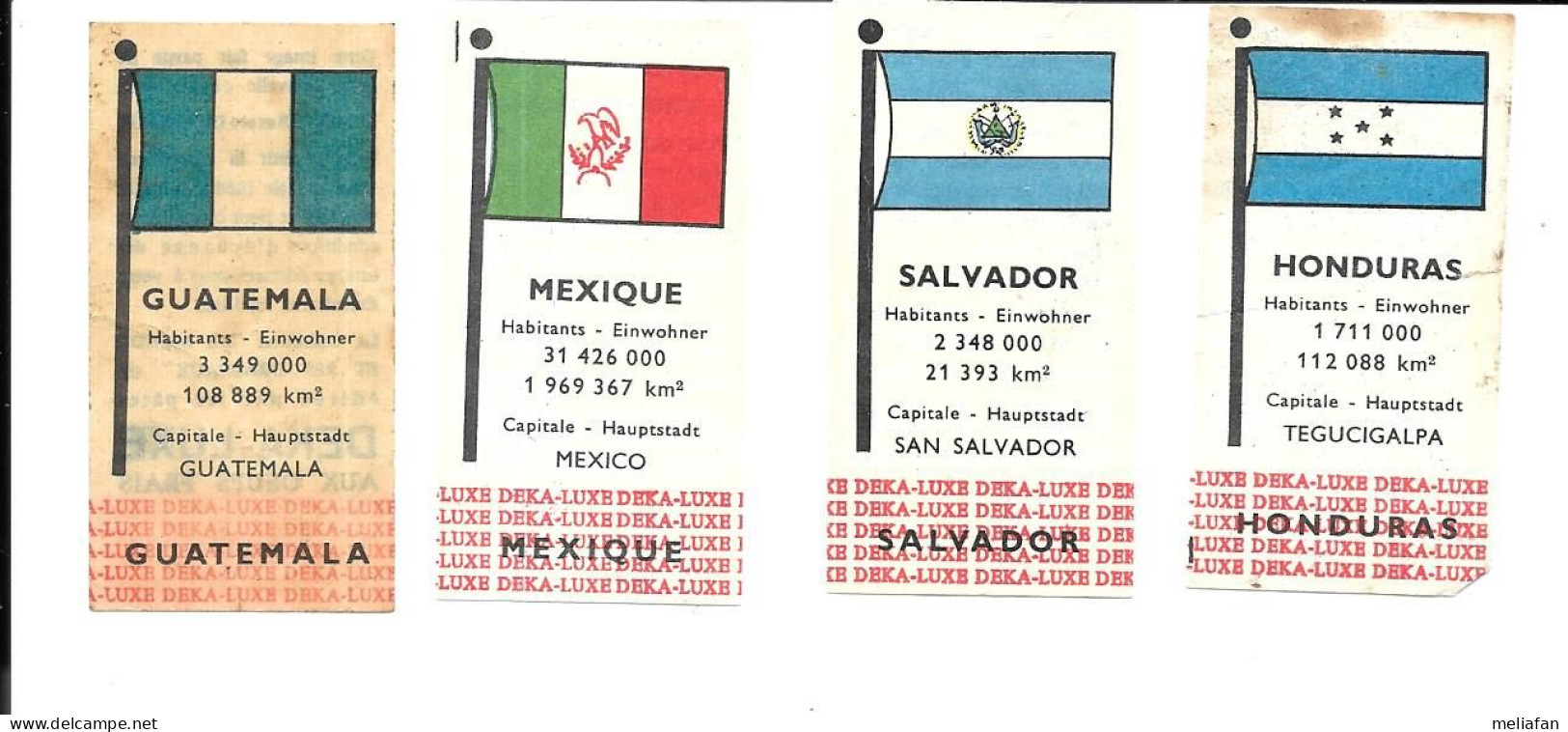ED14 -VIGNETTES DEKA LUXE - DRAPEAUX - MEXIQUE - SALVADOR - HONDURAS - GUATEMALA - Otros & Sin Clasificación