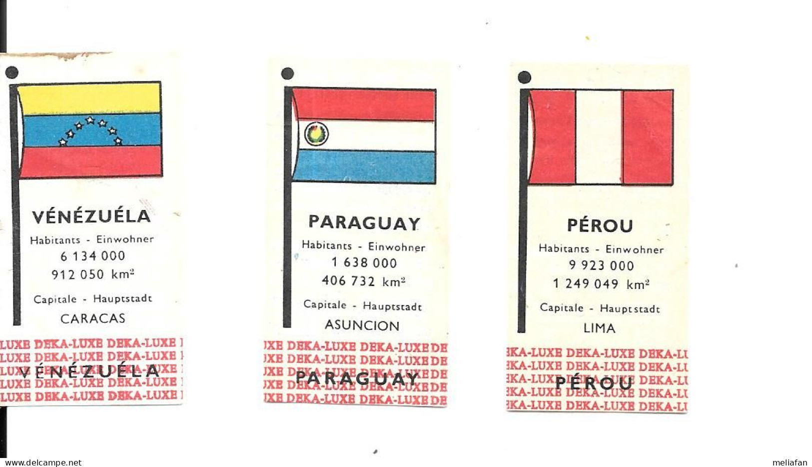 ED15 -VIGNETTES DEKA LUXE - DRAPEAUX - PEROU - VENEZUELA - PARAGUAY - Sonstige & Ohne Zuordnung