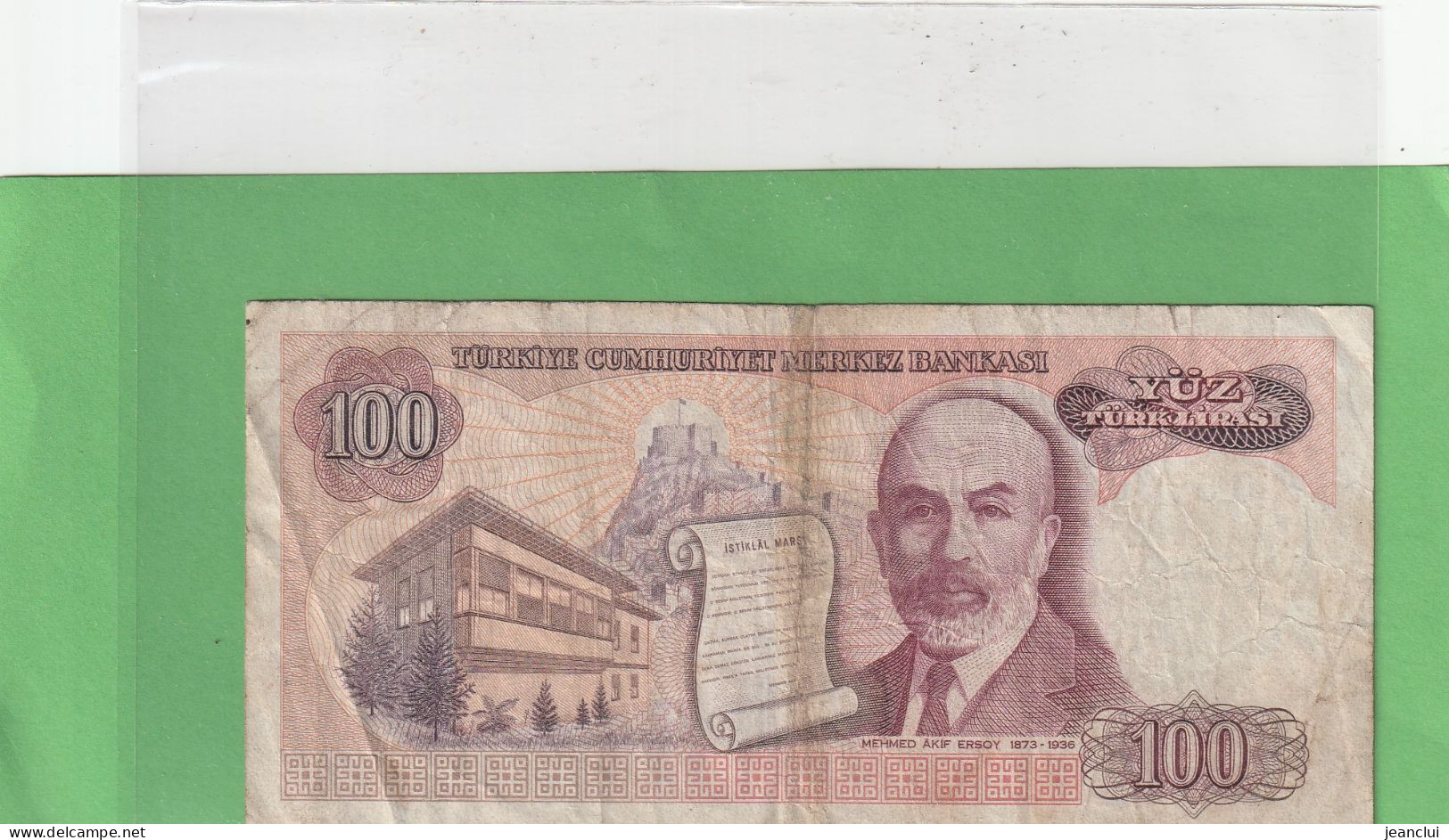 TURKIYE CUMHURIYET MERKEZ BANKASI . 100 LIRA . 14 OCAK 1970  . N°  A70 573081 .  2 SCANNES  .  BILLET USITE - Turkey