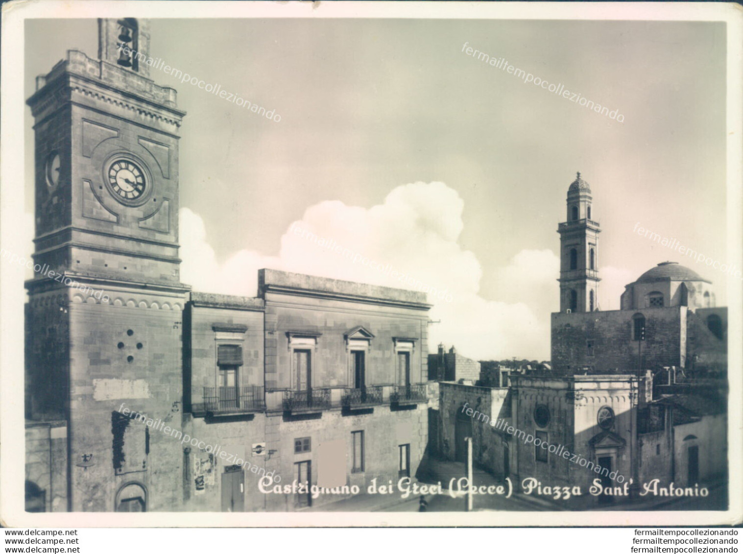 A1685 Cartolina Castrignano Dei Greci Piazza Sant'antonio Provincia Di Lecce - Lecce