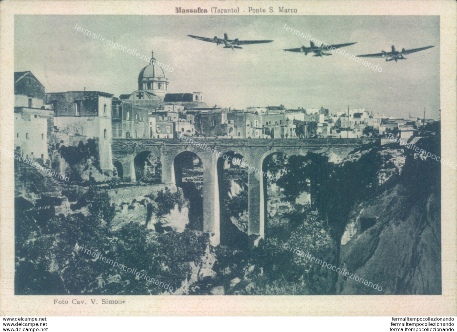 Aa695 Cartolina Massafra Taranto Ponte S.marco 1941 Provincia Di Taranto - Taranto