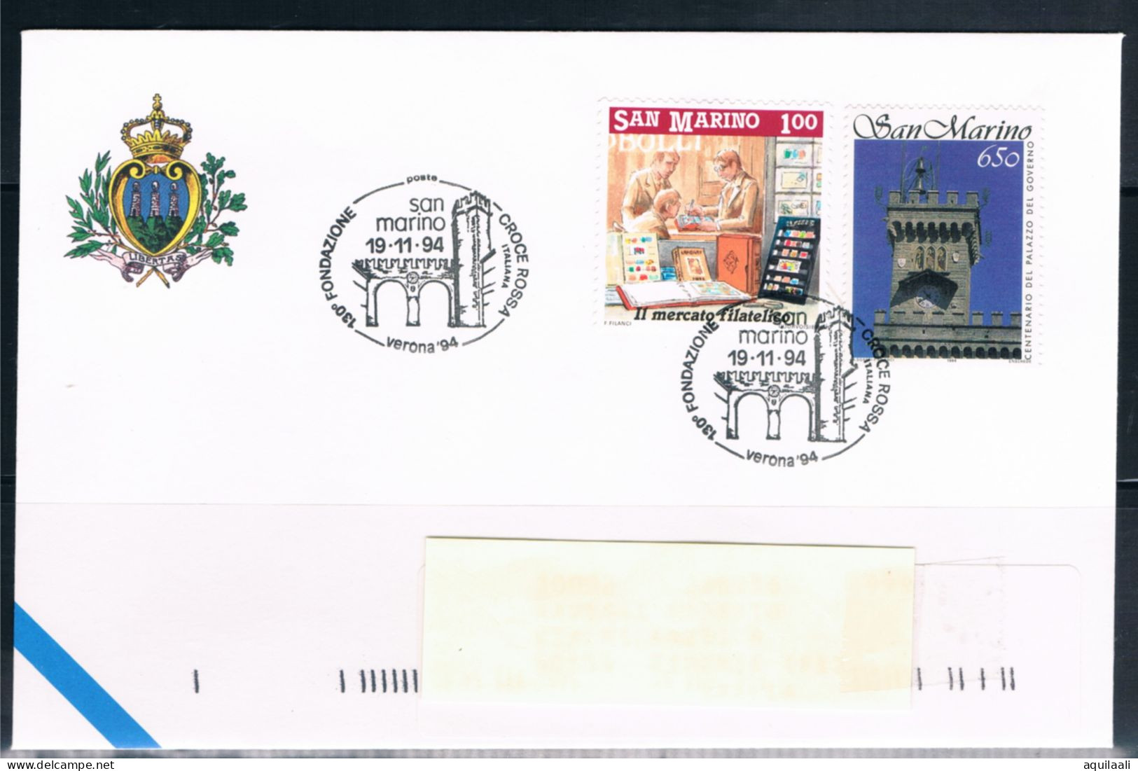 SAN MARINO 1994 - Verona "130' Fondazione Croce Rossa Italiana", Annullo Speciale. - Croix-Rouge