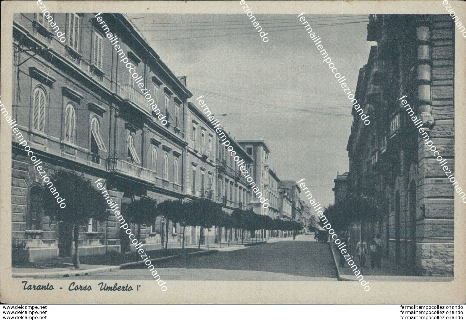 Bi7 Cartolina Taranto Citta' Corso Umberto I 1941 - Taranto