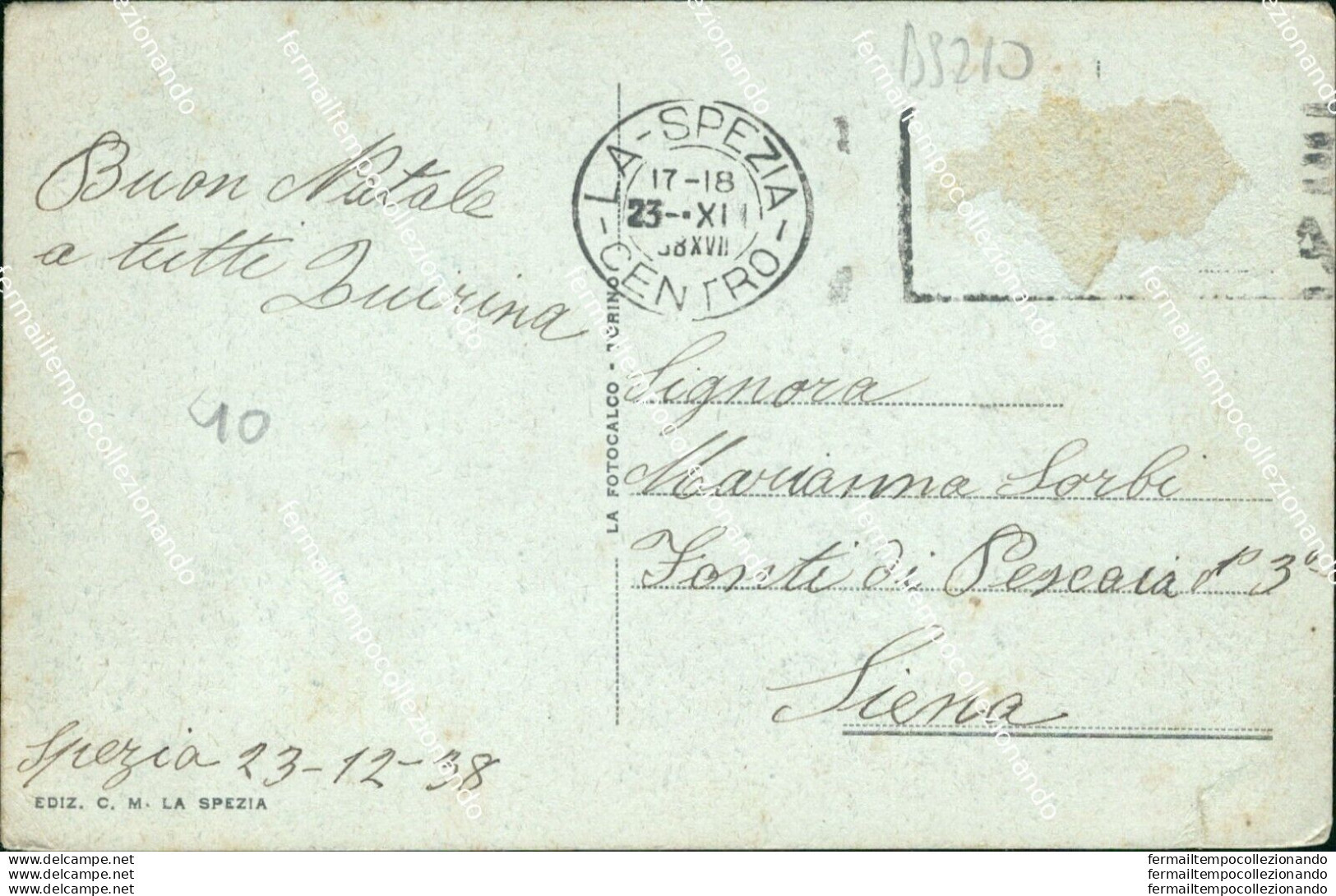 Bs210 Cartolina La Spezia Citta' 1938 Via Chiodo  Liguria - La Spezia