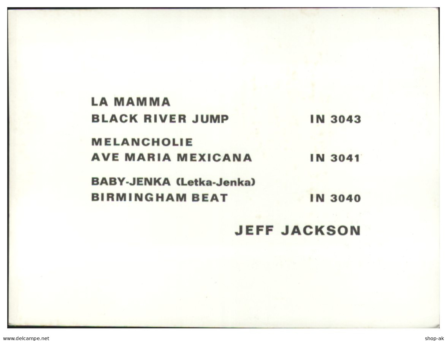 Y29001/ Sänger Jeff Jackson Autogramm Autogrammkarte 60er Jahre  - Autogramme