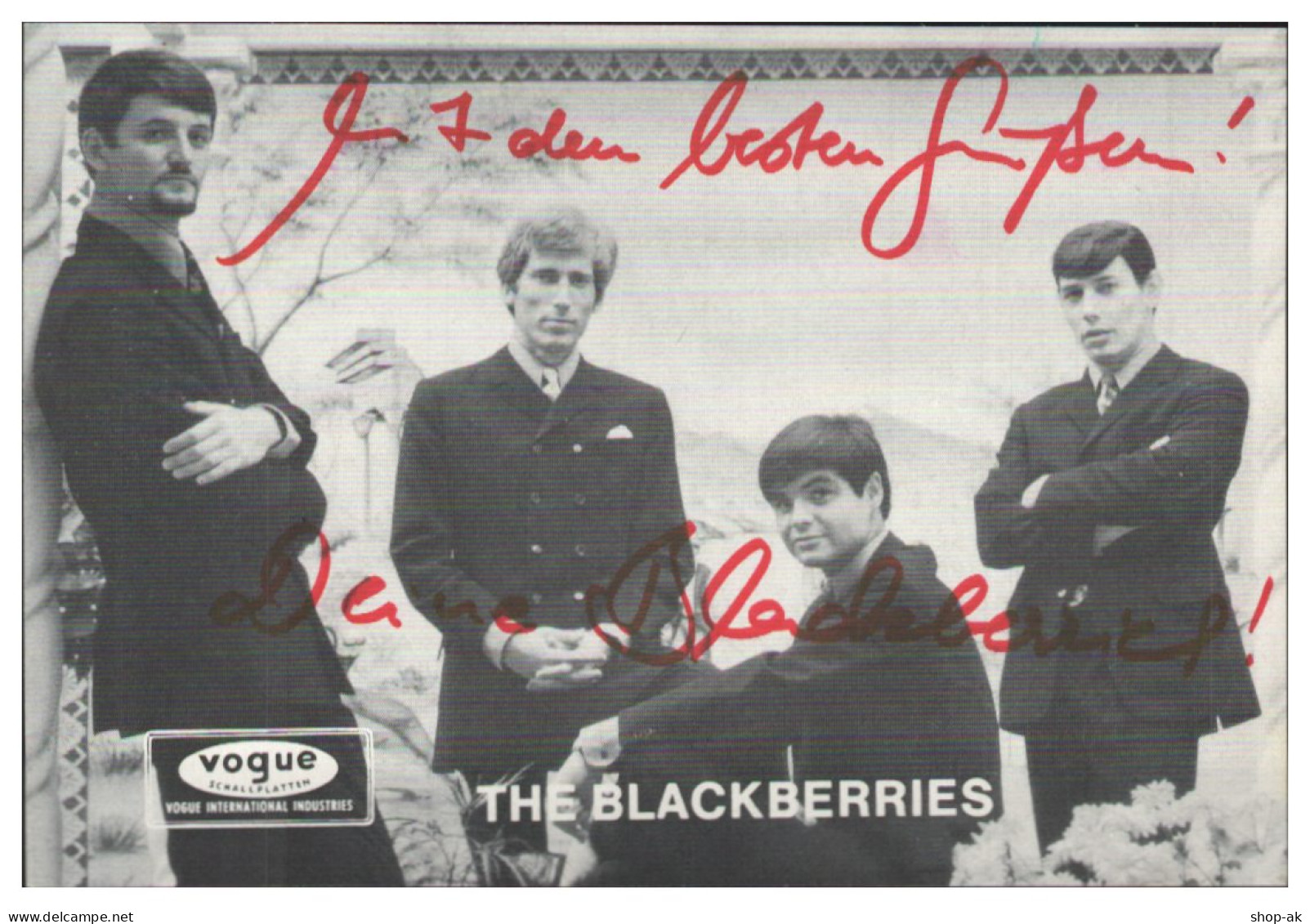 Y29018/ The Blackberries Beat- Popband  Autogramme Autogrammkarte 60er Jahre - Handtekening