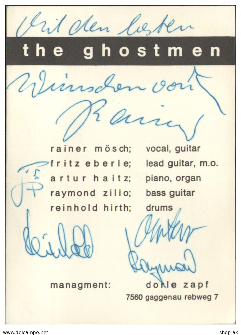 Y29021/ The Ghostmen Beat- Popband Autogrammkarte Rückseite Autogramme 60er - Autografi