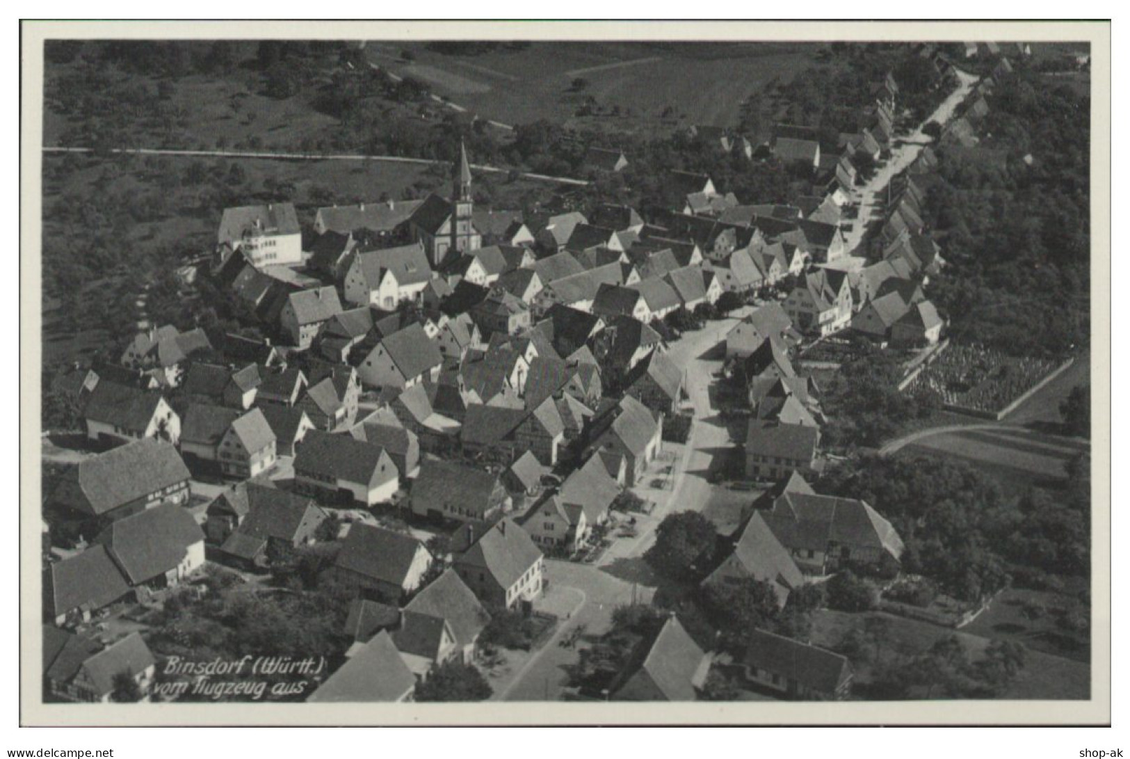 MW14138/ Binsdorf  B. Geislingen AK Seltenes Strähle Luftbild 30er Jahre  - Sonstige & Ohne Zuordnung
