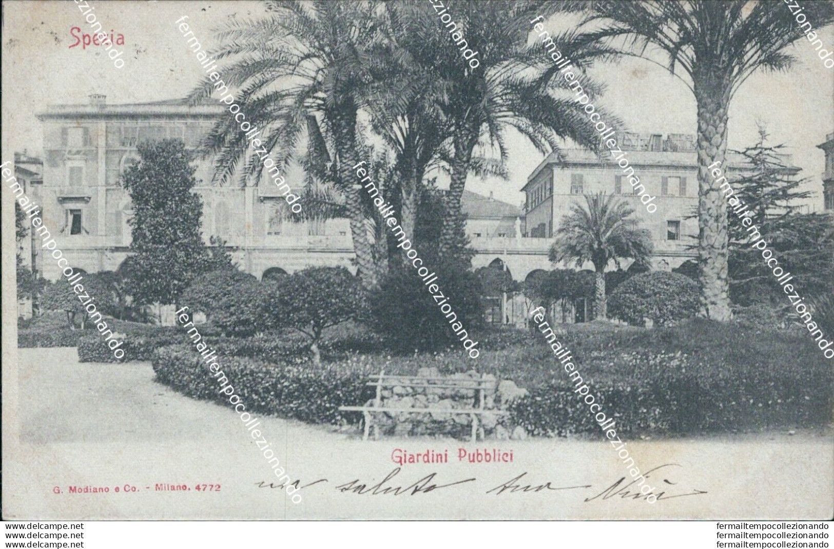 Bs219 Cartolina Spezia Citta' Giardini Pubblici 1903 Liguria - La Spezia