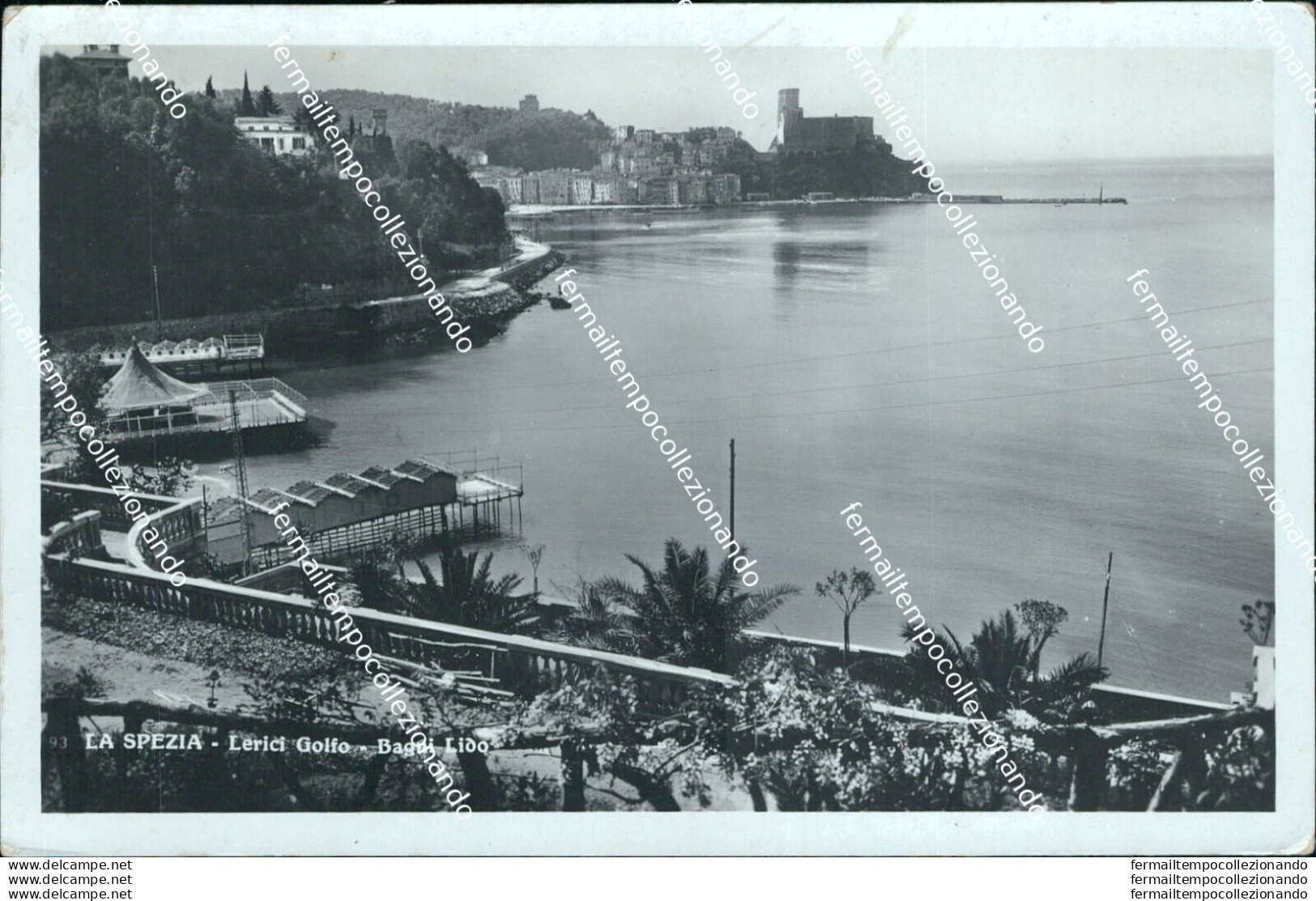 Bs227 Cartolina La Spezia Lerici Golfo Bagni Lido  1937 Liguria - La Spezia