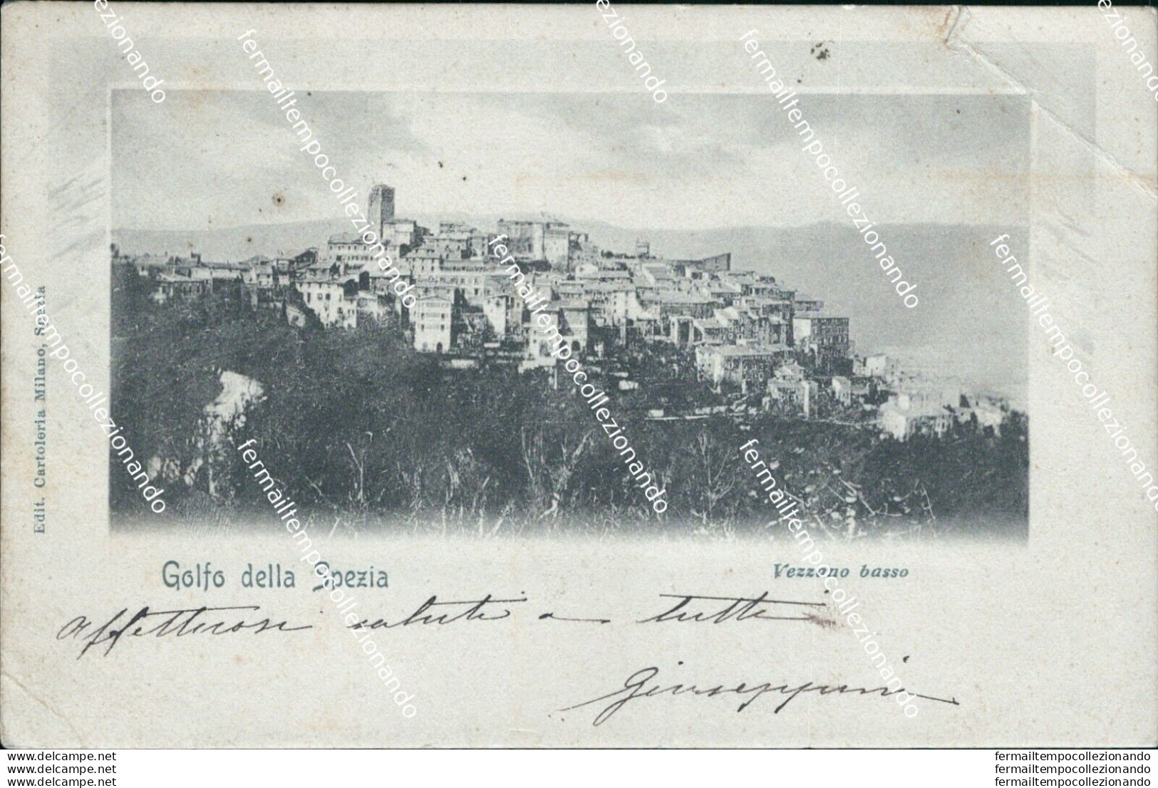 Bs232 Cartolina Golfo Della Spezia Vezzano Basso Inizio 900  Liguria - La Spezia