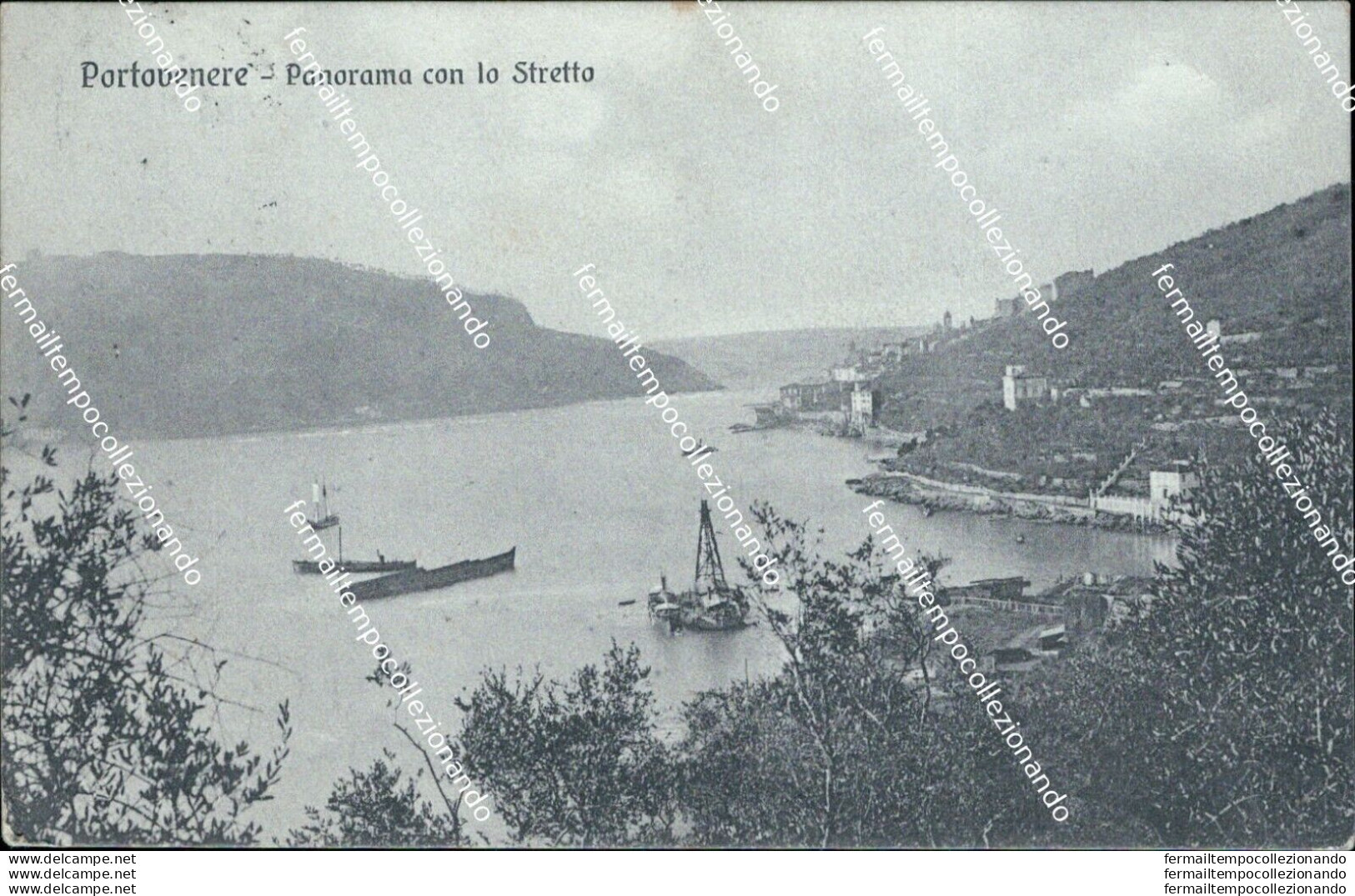 Bs234 Cartolina Portovenere Panorama Con Lo Stretto La Spezia Liguria - La Spezia