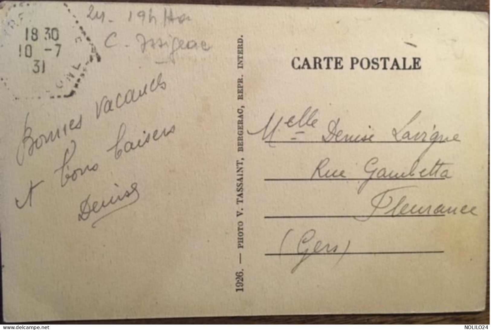 Cpa, 24, Dordogne, EYRENVILLE, Vue Générale (Sud), Série Coins Du Périgord, écrite En 1931, éd Tassaint - Otros & Sin Clasificación