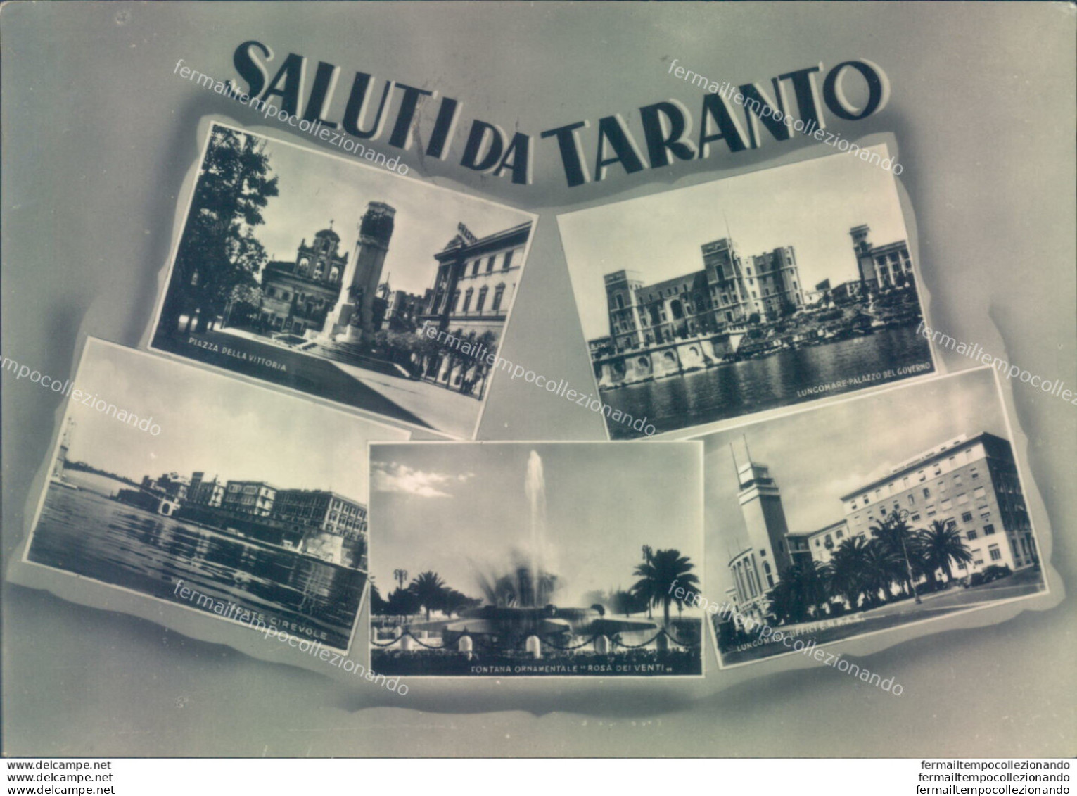 V17 Cartolina Saluti Da Taranto 5 Vedutine - Taranto